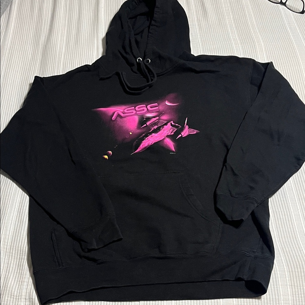 Anti Social Social Club Black Hoodie with Pink Graphic